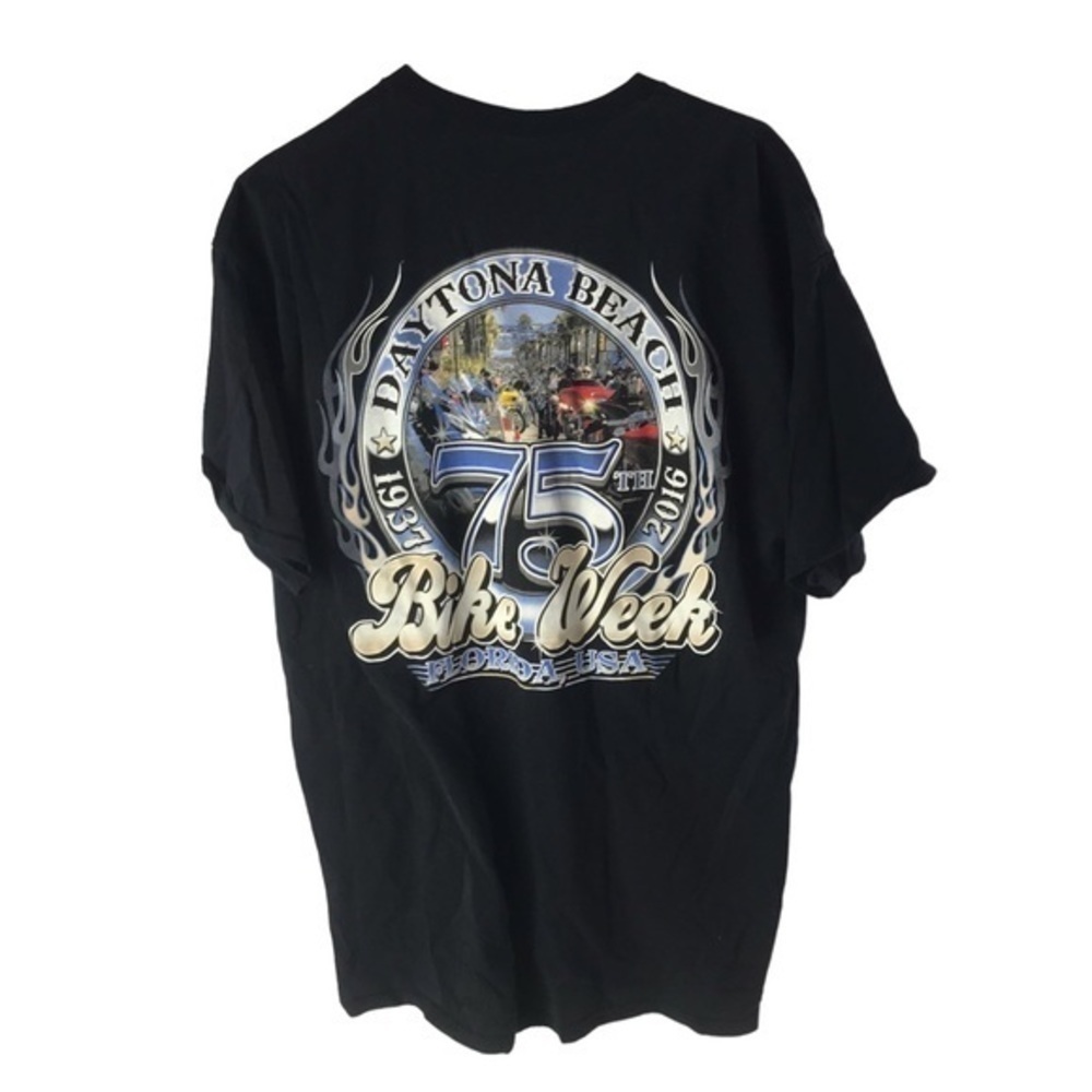 Daytona Beach Florida 75th Bike Week 1937-2016 Black T-Shirt Size XL